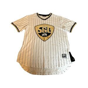 Smith &‎ Graham Shirt Adult 2XL XXL White Gold S&G Jersey Snaps Streetwear Mens